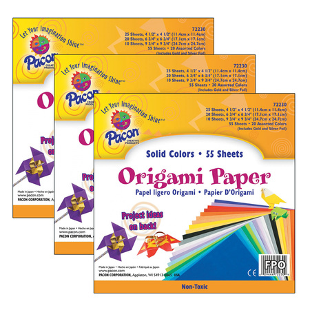 CREATIVITY STREET Origami Paper, Assorted Colors + Sizes, PK165 P0072230